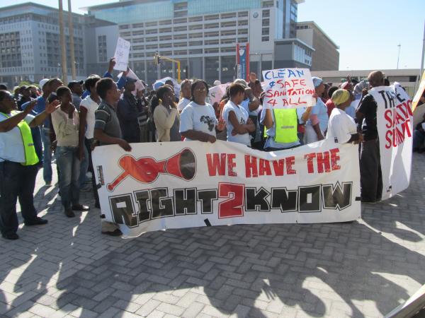 SJC representatives at the Civic Centre for the introduction of the janitorial service for flush toilets.