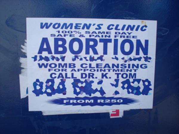 Abortion pamphlet at the Grand Parade. Photo by Margo Fortune.