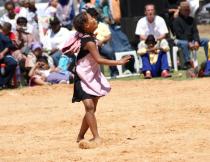A young girl competes in the 2012 Rieldans competition. Photo by Isaac Petersen.