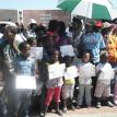 Protest outside the Khayelitsha Magistrate's court. Photo by Mary-Jane Matsolo.