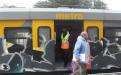 Grafitti on one of the Metrorail train carriages. Graffiti is one of the issues that the city wants to deal with with Metrorail. Photo by Neo Sithole.