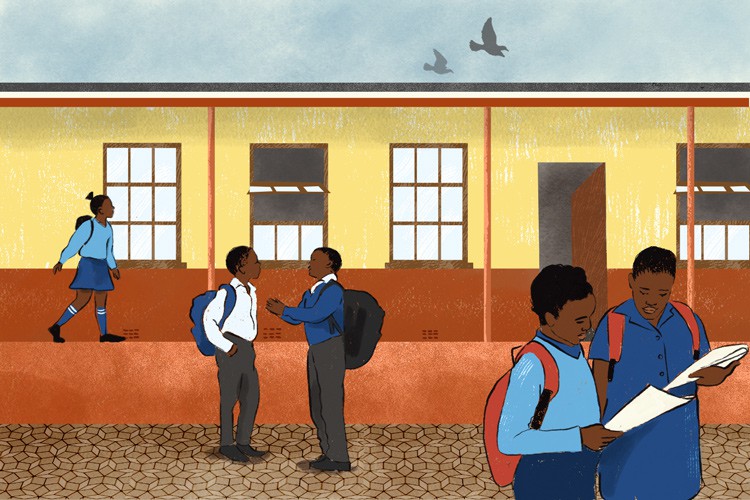 Illustration of school children