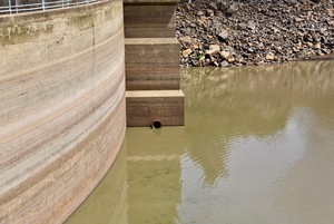 Photo of dam with low water