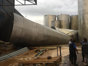 Photo of collapsed tank