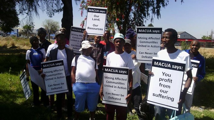 Photo of miners protesting