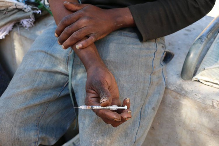 Photo of injecting drug user