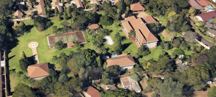 Google satelitte photo of Alfred Nevhutanda's estate in the north of Pretoria