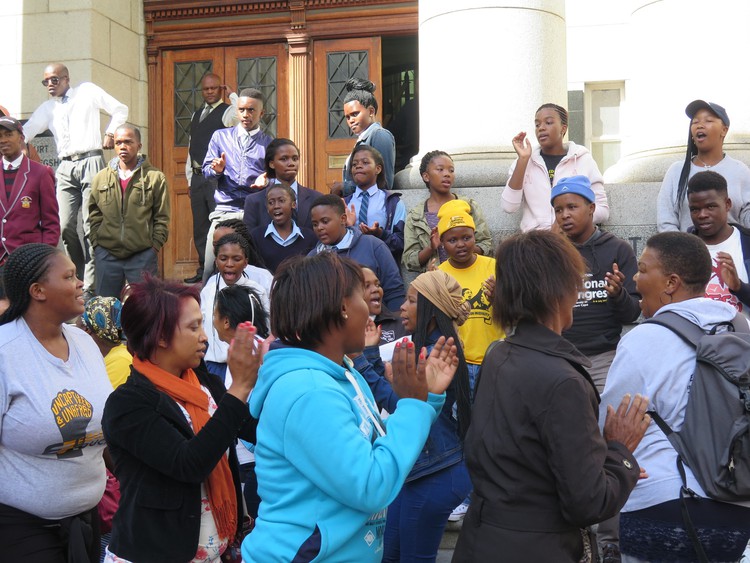 Photo of Grootkraal school supporters outside court