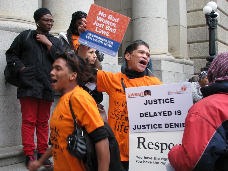 Photo of people protesting for decriminalisation of sex work