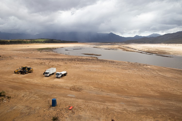Photo of Theewaterskloof Dam during a severe drought in the Western Cape on 24 April 2018.