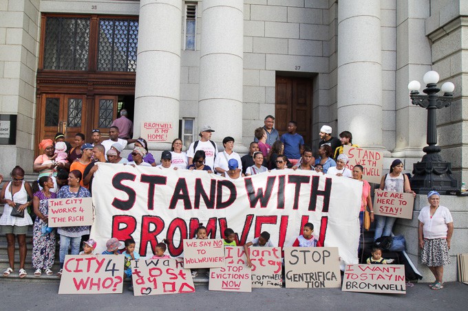 Photo of protest for Bromwell Street residents