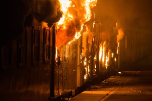 Photo of burning train