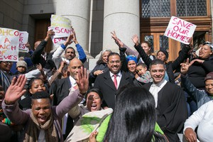 Photo of Steenvilla residents outside court