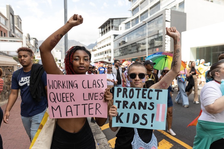The Queer community and supporters march in Cape Town during the annual pride parade in South Africa. - Ashraf Hendricks