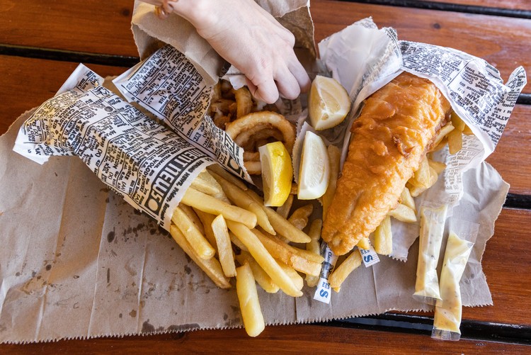 You get huge, delicious portions of hake and calamari.