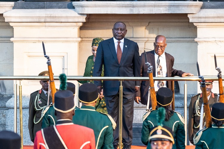 South African president Cyril Ramaphosa attends the State of the Nation Address (SONA) 2023 at the Cape Town City Hall. - Ashraf Hendricks