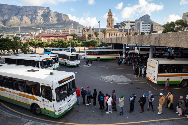 Photo of a bus and queue