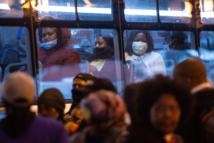 Photo of a bus commuters