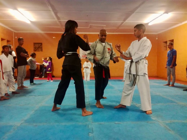 Photo of people practising karate