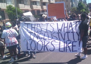 Photo of silent protest against Cape Town Pride