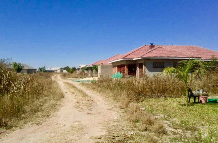 Photo of dirt road and houses