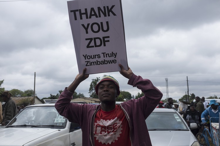 Many protesters thanked the Zimbabwe Defense Force for the coup.