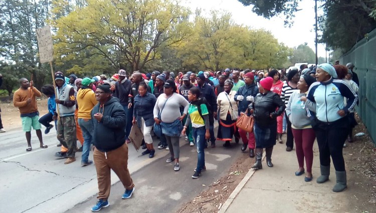 Photo of protesters marching in the Eastern Cape.