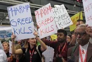 Photo of protest against pharmaceutical companies