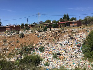 Photo of rubbish along road