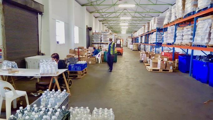 Photo inside a food warehouse