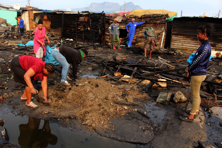 Photo of burned houses