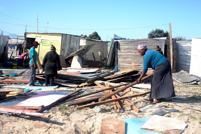 Photo of a demolished shack