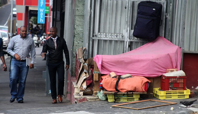 Photo of a homeless person\'s bed