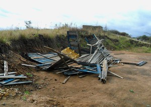Photo of a demolished shack