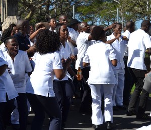 Photo of protesting nursing students