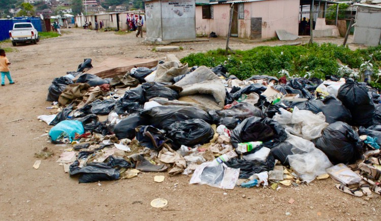 Photo of a pile of rubbish outside