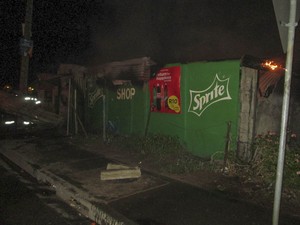 Photo of burned spaza shop