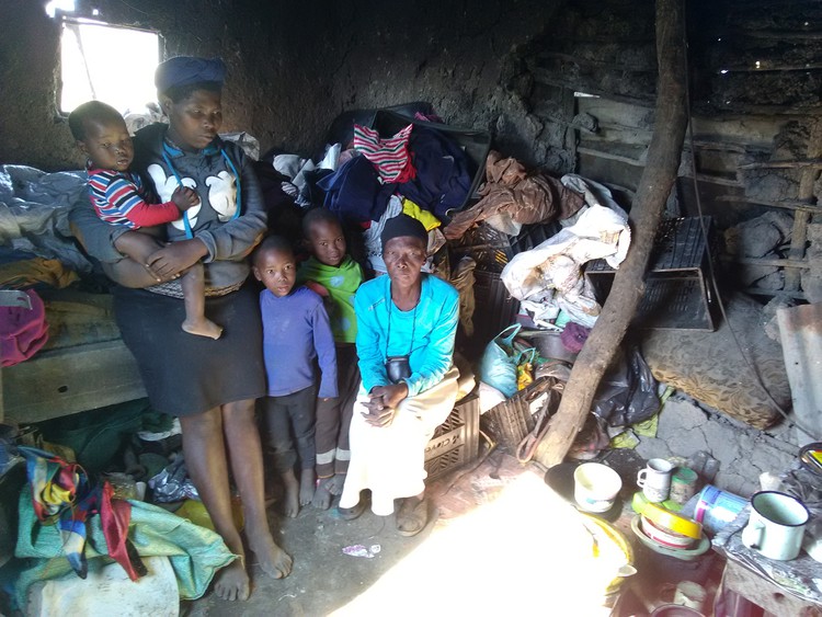 Photo of family in small room