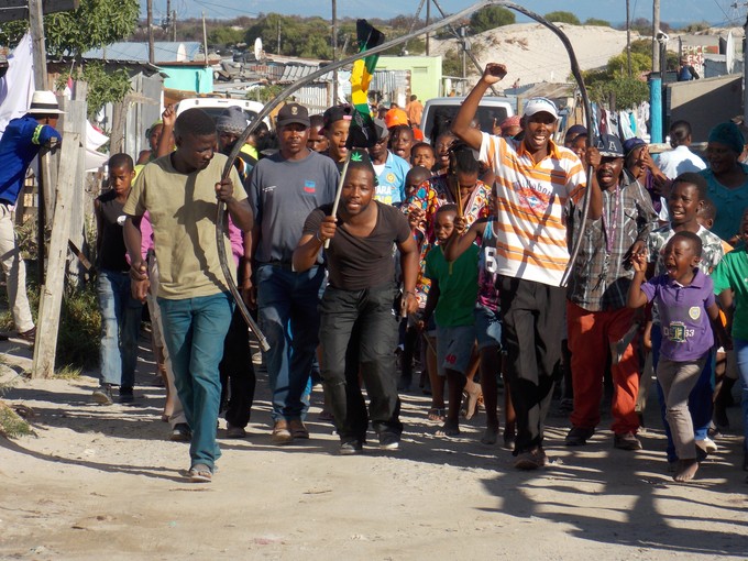 Photo of Endlovini residents marching