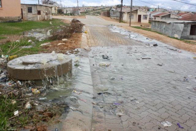 Photo of an overflowing drain