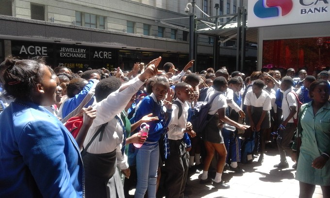 Photo of learners protesting