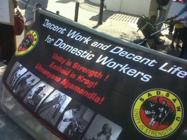 Photo of domestic workers\' union banner