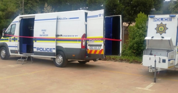 Photo of a mobile police station